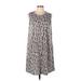 Apt. 9 Casual Dress - Shift: Gray Graphic Dresses - Women's Size Large