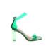 INC International Concepts Heels: Green Print Shoes - Women's Size 6 - Open Toe