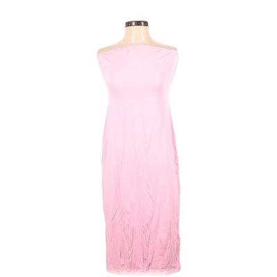 Stylewe Casual Dress - Sheath Strapless Sleeveless: Pink Print Dresses - Women's Size Medium