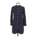 Everlily Casual Dress - Shirtdress High Neck Long sleeves: Black Polka Dots Dresses - Women's Size Medium