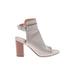 Sam Edelman Heels: Silver Print Shoes - Women's Size 7 1/2 - Open Toe