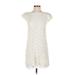 INC International Concepts Casual Dress - Shift Crew Neck Short sleeves: Ivory Print Dresses - Women's Size Small