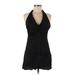 Zara Casual Dress - Mini Halter Sleeveless: Black Solid Dresses - Women's Size Medium