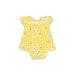 Child of Mine by Carter's Short Sleeve Outfit: Yellow Floral Motif Tops - Size 0-3 Month