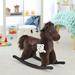 Qaba Plush Ride-On Rocking Horse in Brown | Wayfair 330-118BN