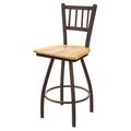 Red Barrel Studio® Nicolai 25" Swivel Bar Stool Wood/Metal in Brown | Bar Stool (36" Seat Height) | Wayfair E1534353C1EC460F8D22B40DBBB090E1