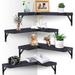 Latitude Run® 4 Piece Corner Floating Shelves Wall Mounted Wood in Black/Brown | 0.6 H x 16 W x 11.4 D in | Wayfair