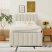 Latitude Run® Towa Twin Tufted Storage Standard Bed Upholstered/Linen in Brown | 48.4 H x 40.4 W x 78.7 D in | Wayfair