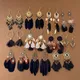 Boucles d'oreilles pendantes ethniques bohèmes pour femmes longue plume à pampilles bijoux
