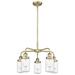 Dover 22.5"W 5 Light Antique Brass Stem Hung Chandelier w/ Clear Shade