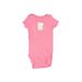 Just One You Made by Carter's Short Sleeve Onesie: Pink Jacquard Bottoms - Size 6 Month