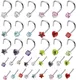 1Pc CZ Zircon Nostril Nose Screw Ring Piercing Star Heart Square Neus Nose Bine Stud Body Jewelry