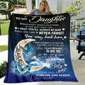 To My Daughter Plush Butterfly Quilt Blanket Flannel Blanket Throw Blanket for Living Room Bedroom