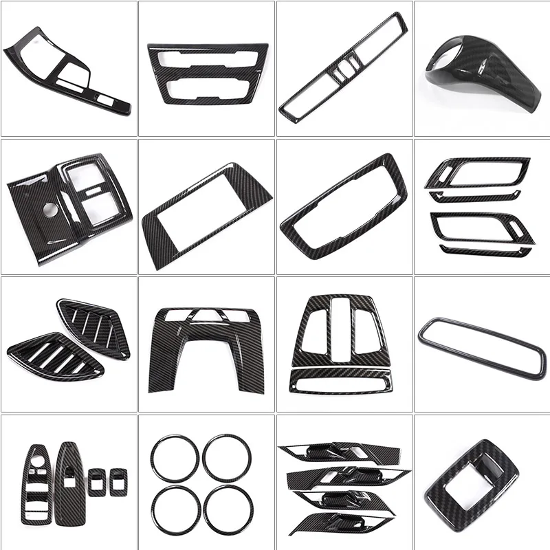 ABS In fibra di Carbonio Interni Auto Controllo Centrale Decorazione Della Copertura Telaio Modanature Trim Per BMW X1 X2 F47 F48 2016-22 Accessori Auto