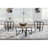 Signature Design by Ashley Deanlee Grayish Brown/Black Table (Set of 3) - 34"W x 34"D x 17"H