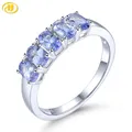 Natural Tanzanite Solid Silver Women Ring 1.2 Carat Genuine Gemstone Classic Wedding Anniversary