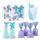 3/10/25/50Pcs Mermaid Party Gift Bag Mermaid Tail Paper Candy Popcorn Packing Box Birthday Party