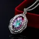 Natural Pearl Necklace Pendants Mystic Rainbow Topaz Stone Real Silver Necklace Pendant's Women