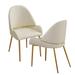 White PU Leather Dining Chairs Set of 2, Comfy Accent Chairs with Ergonomic Curved Backrest and Metal Legs