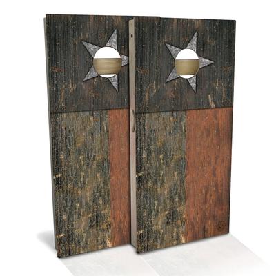 Texas Flag Rustic Outdoor Cornhole Board Set