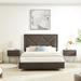 Gray Velvet Upholstered Queen Bed with Two Nightstands - Stylish Headboard, Sturdy Wood Slat Support, Effortless Assembly