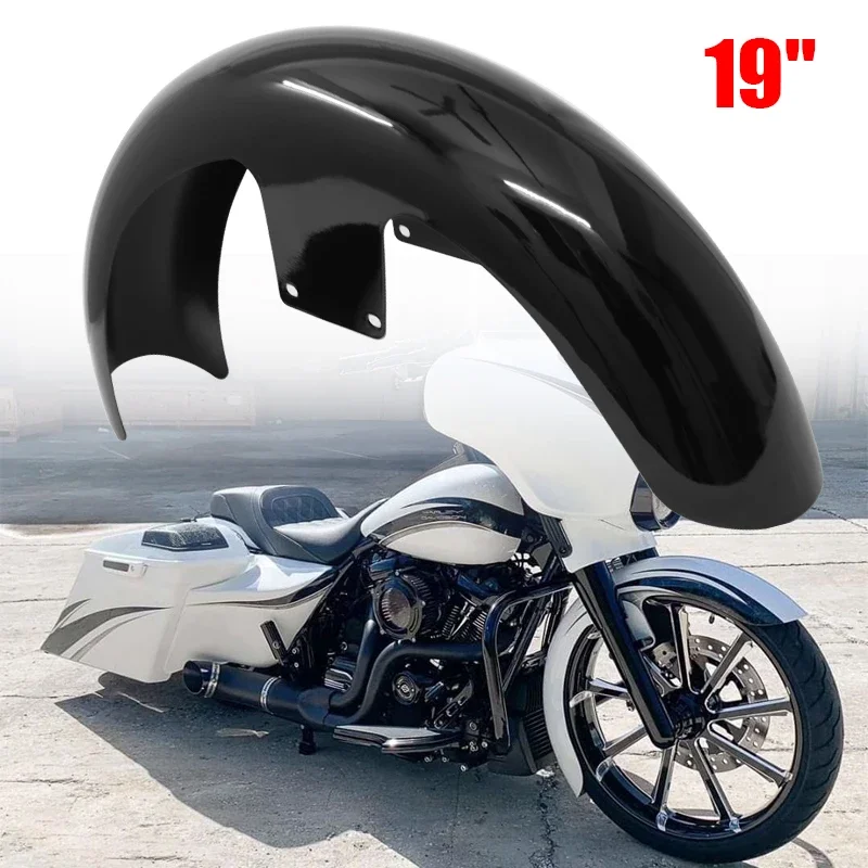 Motorrad Bright Black 19" Wrap Front Fender für Harley Touring Road King Electra Glide Street Road King Glide Ultra Image