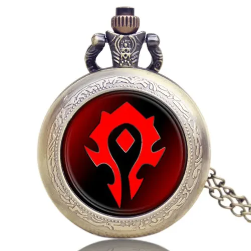 NEUE Wow Welt von Warcraft Tribal Emblem Symbol Spiel Film Kette Quarz Vintage Taschenuhr Geschenke