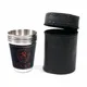 4 stücke 75ml Outdoor Travel Cups Set Camping Geschirr Edelstahl Tasse mit PU Leder Tragbare Kaffee