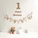 Kinder Erste Geburtstag Hintergrund Bunting Set Party Banner Set Baby 30 100 Tage Dekoration Jute