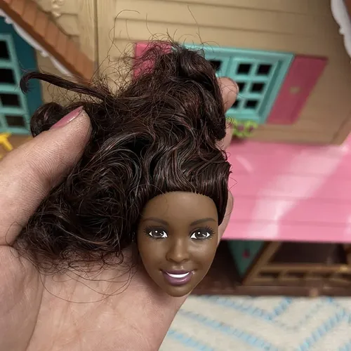 Dunkler Hautkopf für 30cm Puppe Gelenke Puppen zubehör verkleiden Spielzeug