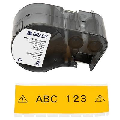 BRADY M5C-1500-595-YL-BK Continuous Label Cartridge,Yellow,Gloss