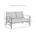 Crosley Furniture Kaplan 4-piece Outdoor Seating Set in White with Mist Cushions - 138.75 W x 72.19 D x 32 H