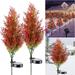 Gustave Solar Christmas Tree Stake Lights Outdoor Decorations 2 Pack Prelit Xmas Tree with Multicolor LED Lights Waterproof Pathway Lights for Garden Yard Patio Holiday Decor 31.5