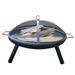 Fire Pit Portable Outdoor Fire Pit Fire Pits and Outdoor Fireplaces Fire Pit for Outside Round Wood Burning Burning Firepits Fire Bowl with Spark Screen for BBQ Backyard Patio Camping Black