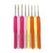 NUOLUX 8 Size Colorful Plastic Handle Metal Head Lace Crochet Needle 1-2.75mm