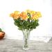 10pcs/lot Rose Artificial Fake Flowers Floral Simulation Bouquet Home Party Decor Orange Yellow