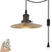 Kiven 1-Light Plug in Pendant Light Industrial Hanging Light with 15FT Cord Remote Control Dimmable Ceiling Pendant Light Brushed Nickel Finish