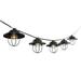 10-Light Indoor/Outdoor 10 ft. Rustic Farmhouse Incandescent G40 Metal Cage Shade String Lights Black
