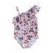 Asashitenel Kids Baby Girls Summer Swimsuit Cattle Floral Print Sleeveless One Shoulder Ruffle Bodysuits Swimwear Bathing Suit