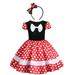 OBEEII Toddler Baby Girls Polka Dots Princess Fancy Dress up Cosplay Halloween Christmas Birthday Party Outfit Clothes Set for Photo Shoot 12-18 Months Red+White Bowknot