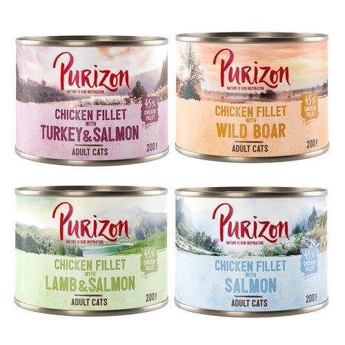6x200g Mixed Trial Pack Adult Purizon Wet Cat Food