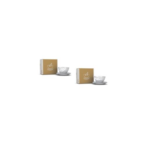 Tassen-Set 2-tlg. – jeweils 200 ml – FIFTYEIGHT Kaffeetasse – Dekor Weiß – 1 Set