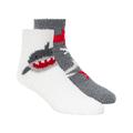 Skechers Boy's Shark Cosy Crew Socks - 2 Pack in White, Size Small