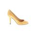 J.Crew Heels: Pumps Stiletto Cocktail Party Yellow Solid Shoes - Women's Size 6 - Round Toe