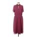 Rachel Roy Collection Casual Dress - Midi Mock Short sleeves: Burgundy Dresses - Women's Size Large