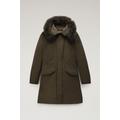 Woolrich Women Modern Vail Parka in Urban Touch with Detachable Cashmere Fur Green Size L