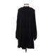 H&M Casual Dress - Shift Mock Long sleeves: Black Solid Dresses - Women's Size 6