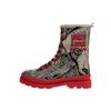 Stiefelette DOGO "Gisele Schnürstiefel Boots Let's Find A Place To Get Lost Damen", Damen, Gr. 39, Normalschaft, beige (beige, schwarz), Lederimitat, Schuhe, Handgefertigt
