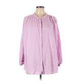Old Navy Long Sleeve Button Down Shirt: Purple Tops - Women's Size X-Large Tall