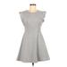 BCBGeneration Casual Dress - A-Line: Gray Solid Dresses - Women's Size 8